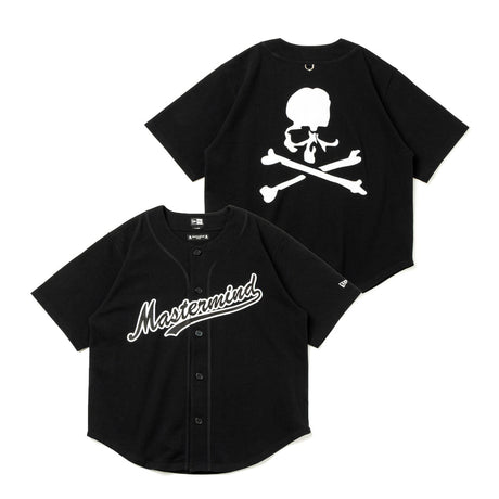Black heavyweight baseball shirt by MASTERMIND JAPAN featuring subtle branding and a classic athletic design.