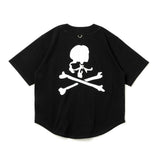 Mastermind Japan X New Era heavyweight black baseball shirt with logo details, casual apparel for streetwear style.