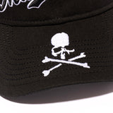 Black Mastermind Japan X New Era 9TWENTY cap with embroidered logo, casual streetwear style, front view.