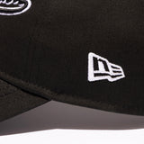 Black Mastermind Japan x New Era 9TWENTY cap with embroidered logo on front, casual baseball-style hat, adjustable strap.