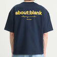 About:Blank Box Logo Tee Navy Yellow - ORIGINALFOOK