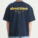 About:Blank Box Logo Tee Navy Yellow - ORIGINALFOOK