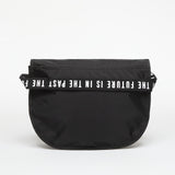 Black Human Made shoulder bag with adjustable strap and minimalist design, perfect for casual everyday use.