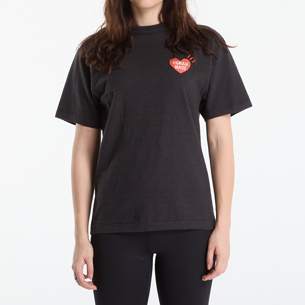 Black Human Made Japanese-Style Duck T-shirt displayed on a plain background, showcasing its design and fabric texture.