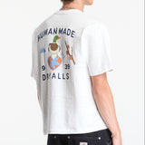 White Human Made Japanese-Style Duck Tee displayed, showcasing a casual T-shirt with duck graphic design for streetwear fashion.