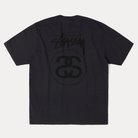 Stussy Stock Logo Faded Black Tee - ORIGINALFOOK
