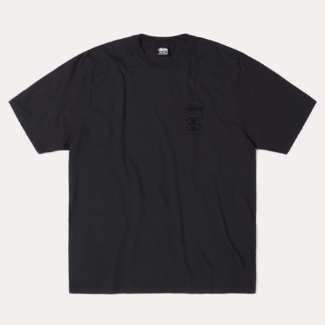 Stussy Stock Logo Faded Black Tee - ORIGINALFOOK