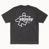 Black Stussy Surf Logo T-shirt featuring the iconic logo on the front, casual streetwear apparel for men and women.