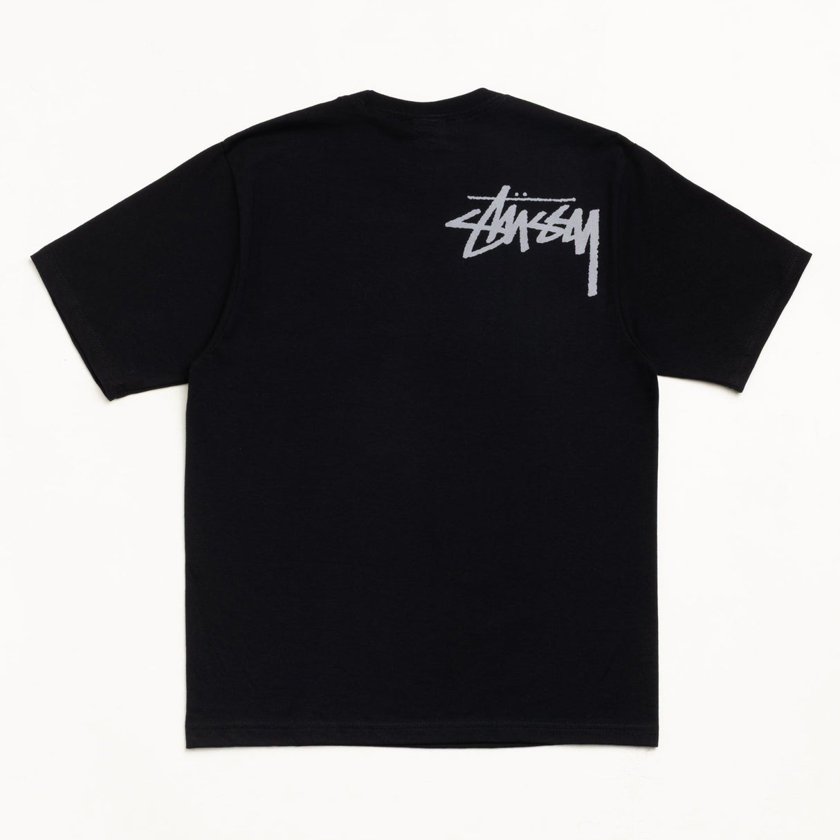 Black Stussy Double Venus T-shirt, casual apparel with graphic print, featuring the Stussy logo and design on soft cotton fabric.