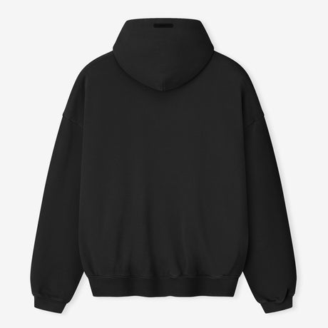 Fear of God Essentials Training 90s Heavyweight Hoodie in faded black, featuring a relaxed fit and soft cotton fabric.