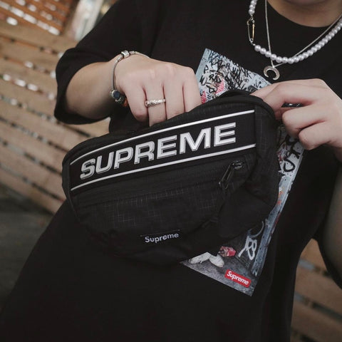 Supreme Reflective Logo Waist Bag Black