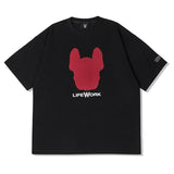 LifeWork Red Bulldog Logo Tee Black LifeWork LifeWork - originalfook singapore