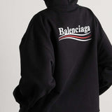 Balenciaga Political Campaign Embroidery Logo Hoodie Black BAL BAL - originalfook singapore