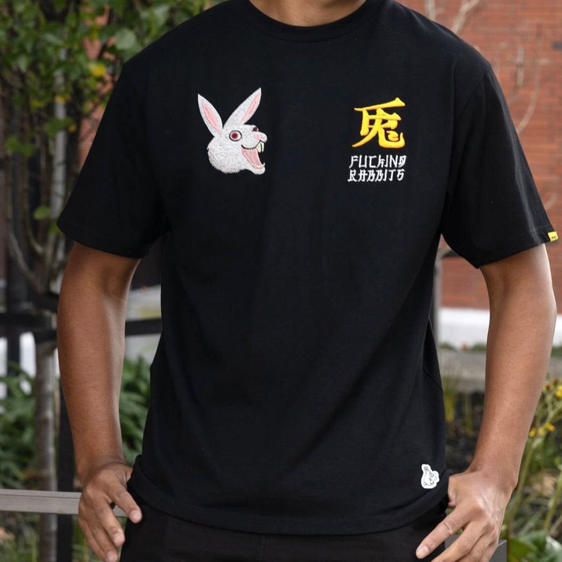 FR2 Fxxking Rabbits Tokyo Embroidery Souvenir Tee Black FR2 FR2 - originalfook singapore