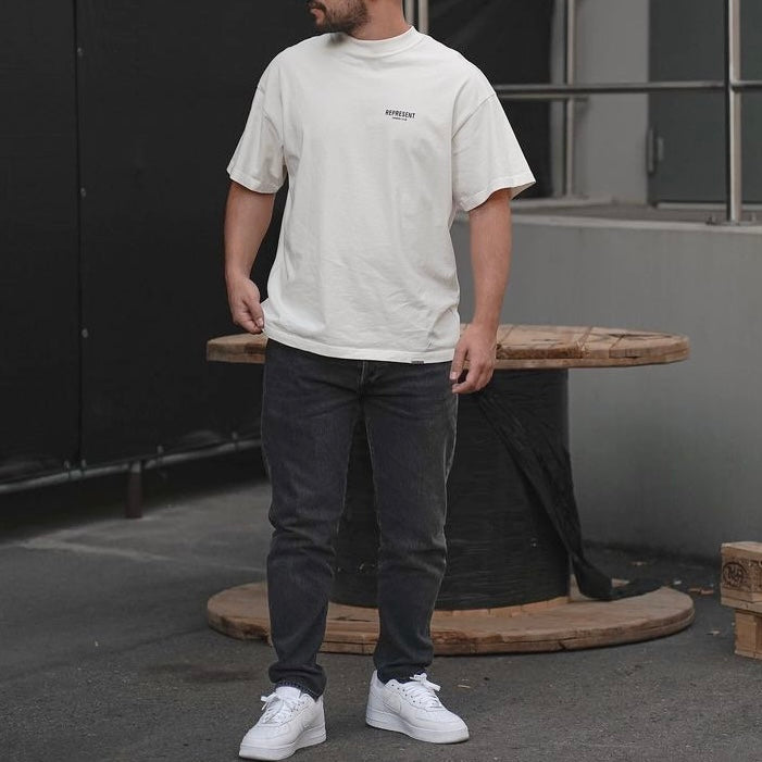 Represent Owners Club Logo Tee Flat White REPRESENT REPRESENT - originalfook singapore