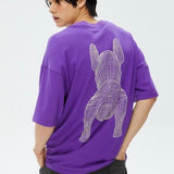 LifeWork Korea Outline Bulldog Tee Purple lifework lifework - originalfook singapore