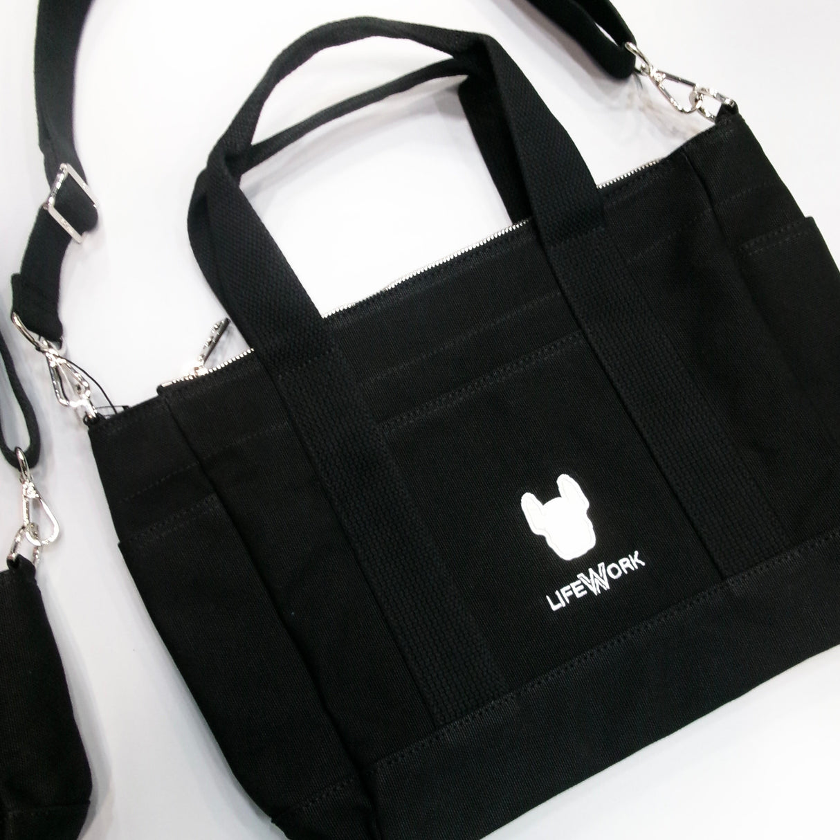 LifeWork 2-Way Canvas Tote Bag Black lifework lifework - originalfook singapore