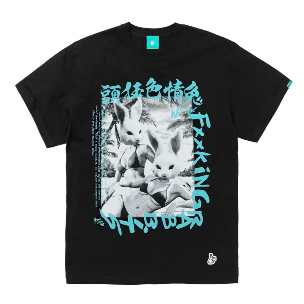 FR2 Rabbit Poster Tee Black Tiffany (Japan Exclusive)