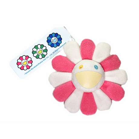 Takashi Murakami Kaikai Kiki Flower Plush Badge Keychain Pin Pink White TAKASHI MURAKAMI TAKASHI MURAKAMI - originalfook singapore