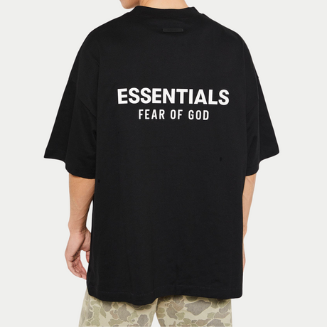 Fear of God Essentials Signature Logo Drop Shoulder Tee Black FEAR OF GOD ESSENTIALS FEAR OF GOD ESSENTIALS - originalfook singapore