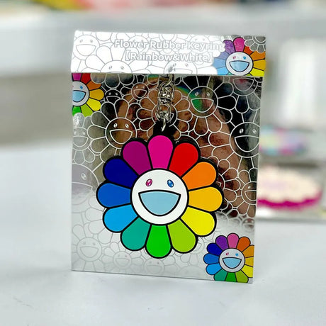 Takashi Murakami Kaikai Kiki Flower Rubber Keyring Rainbow White (5.5cm) TAKASHI MURAKAMI TAKASHI MURAKAMI - originalfook singapore