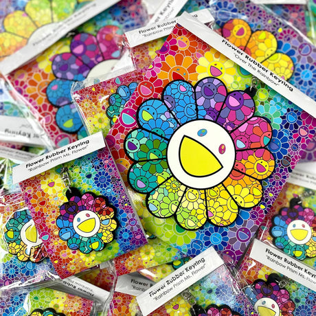 Takashi Murakami Kaikai Kiki Flower Rubber Keyring Rainbow Prism (5.5cm) TAKASHI MURAKAMI TAKASHI MURAKAMI - originalfook singapore