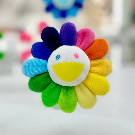 Takashi Murakami Kaikai Kiki Flower Plush Badge Keychain Pin Rainbow White TAKASHI MURAKAMI TAKASHI MURAKAMI - originalfook singapore