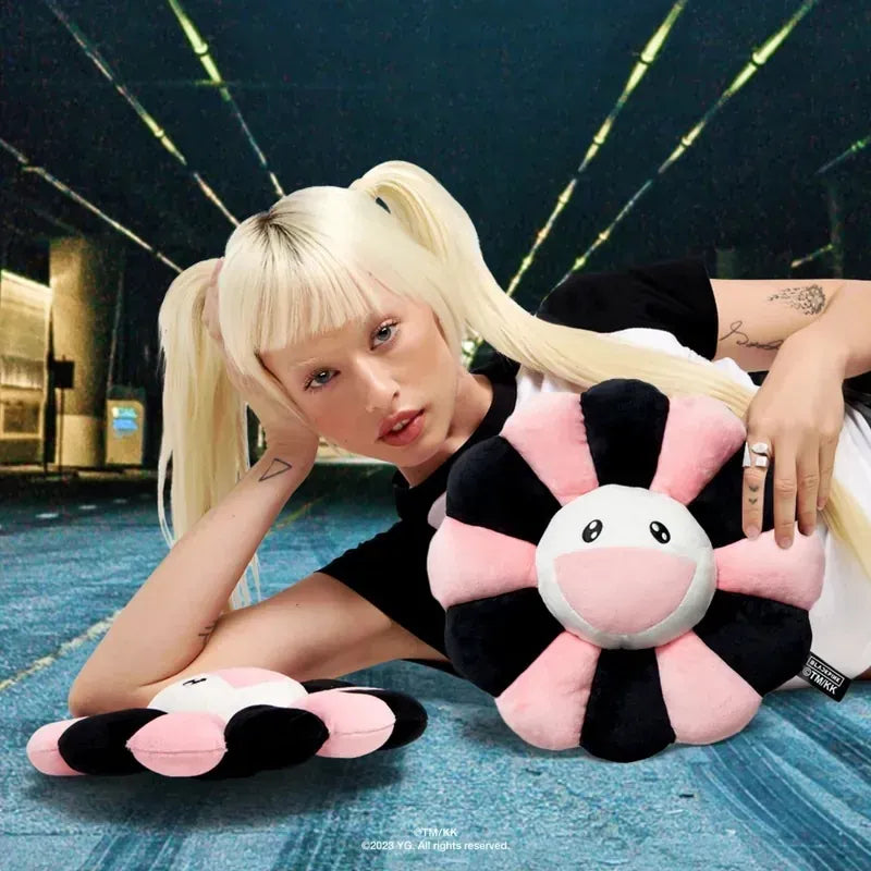 Takashi Murakami x BLACKPINK Flower Plush Cushion Black Pink (30cm) TAKASHI MURAKAMI TAKASHI MURAKAMI - originalfook singapore
