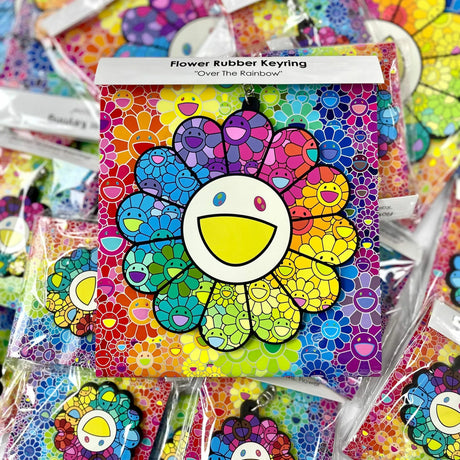 Takashi Murakami Kaikai Kiki Flower Rubber Keyring Rainbow Prism (13.5cm) TAKASHI MURAKAMI TAKASHI MURAKAMI - originalfook singapore