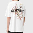 AllSaints Valen Floral Tee in white, casual short-sleeve T-shirt with floral print, perfect for everyday wear.