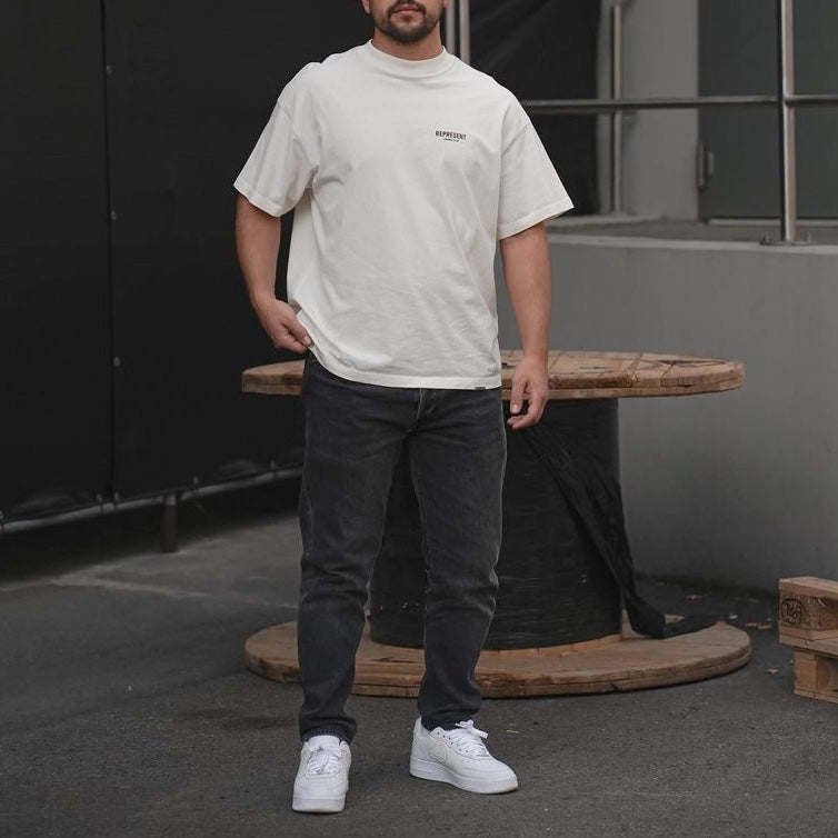 Represent Owners Club Logo Tee Flat White REPRESENT REPRESENT - originalfook singapore