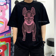 LifeWork Outline Bulldog Tee Black Pink LIFEWORK LIFEWORK - originalfook singapore