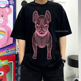 LifeWork Outline Bulldog Tee Black Pink LIFEWORK LIFEWORK - originalfook singapore