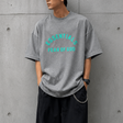 Fear of God Essentials heavyweight T-shirt in dark heather, showcasing a relaxed fit and soft cotton fabric.