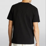 Black Jacquemus Grosgrain Logo Tee from MASTERMIND JAPAN, featuring a sleek design and prominent logo on the front.