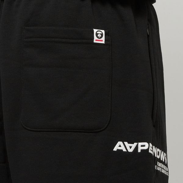 AAPE By Bathing Ape Embroidered Badge Sweat Shorts Black AAPE AAPE - originalfook singapore