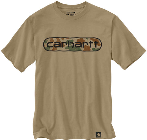 Carhartt Camo Logo Tee Dark Khaki