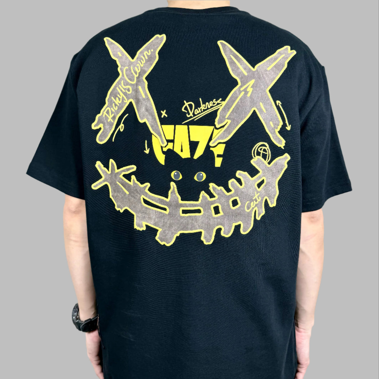 RICKYISCLOWN Midnight Cat Smiley Tee Black [R37240813D-Y9]