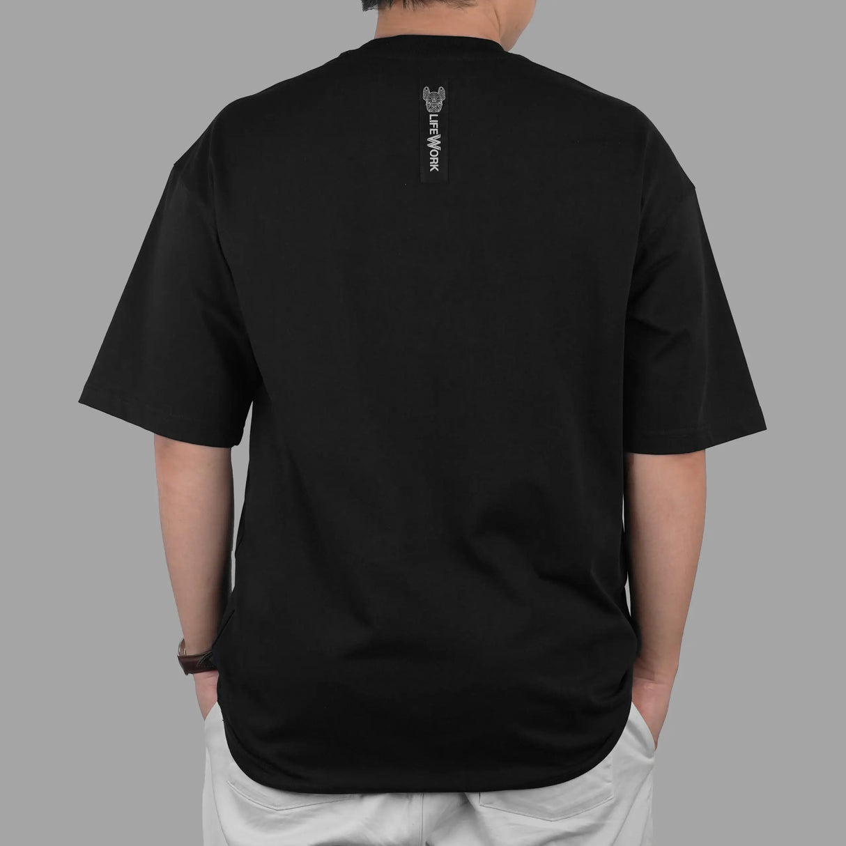 LifeWork Snapback Hip Bulldog Tee Black