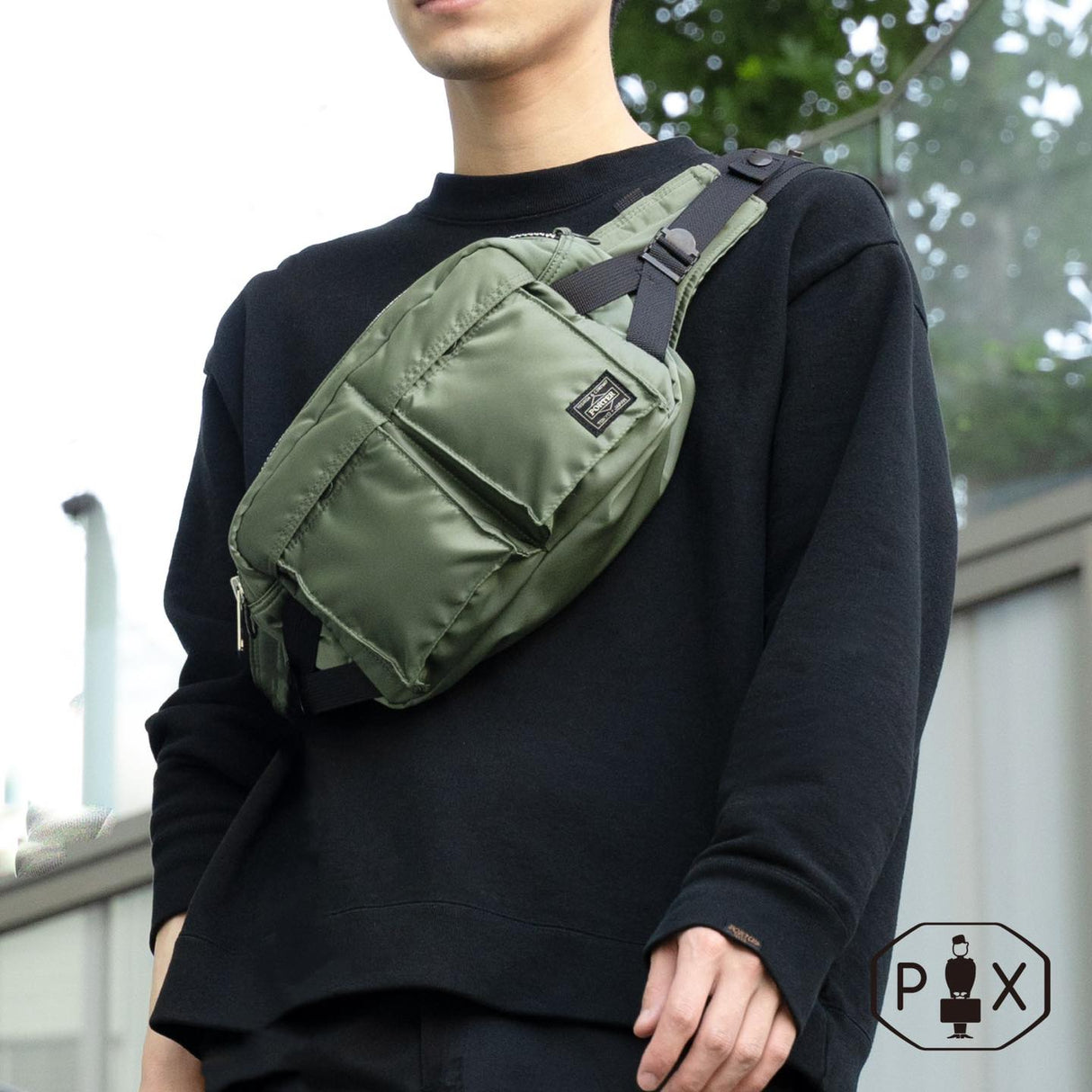 Porter Yoshida Japan PX Tanker Waist Bag Sage Green [376-08333] PORTER JAPAN PORTER JAPAN - originalfook singapore
