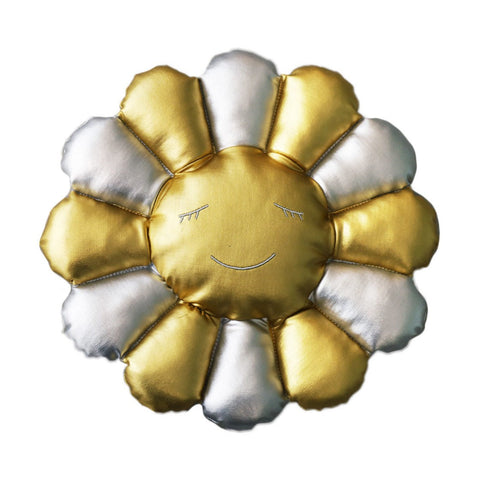 Takashi Murakami Kaikai Kiki Flower Plush Cushion Silver Gold (30cm)