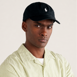 Black Polo Ralph Lauren baseball cap with embroidered logo, made of cotton-twill, featuring a classic sportswear style.