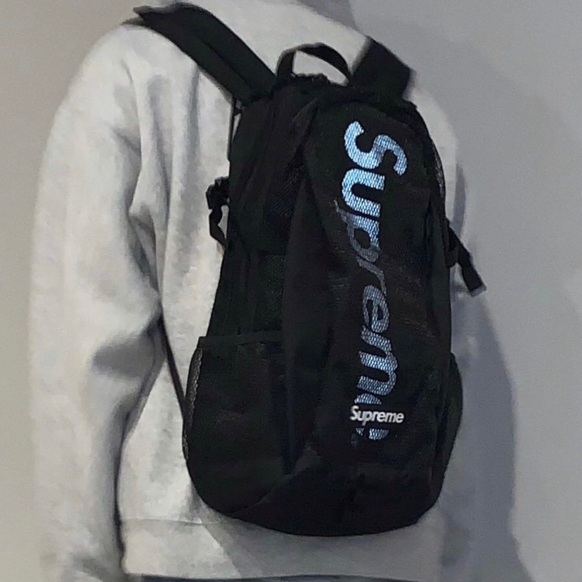 Supreme Reflective Logo Black Backpack