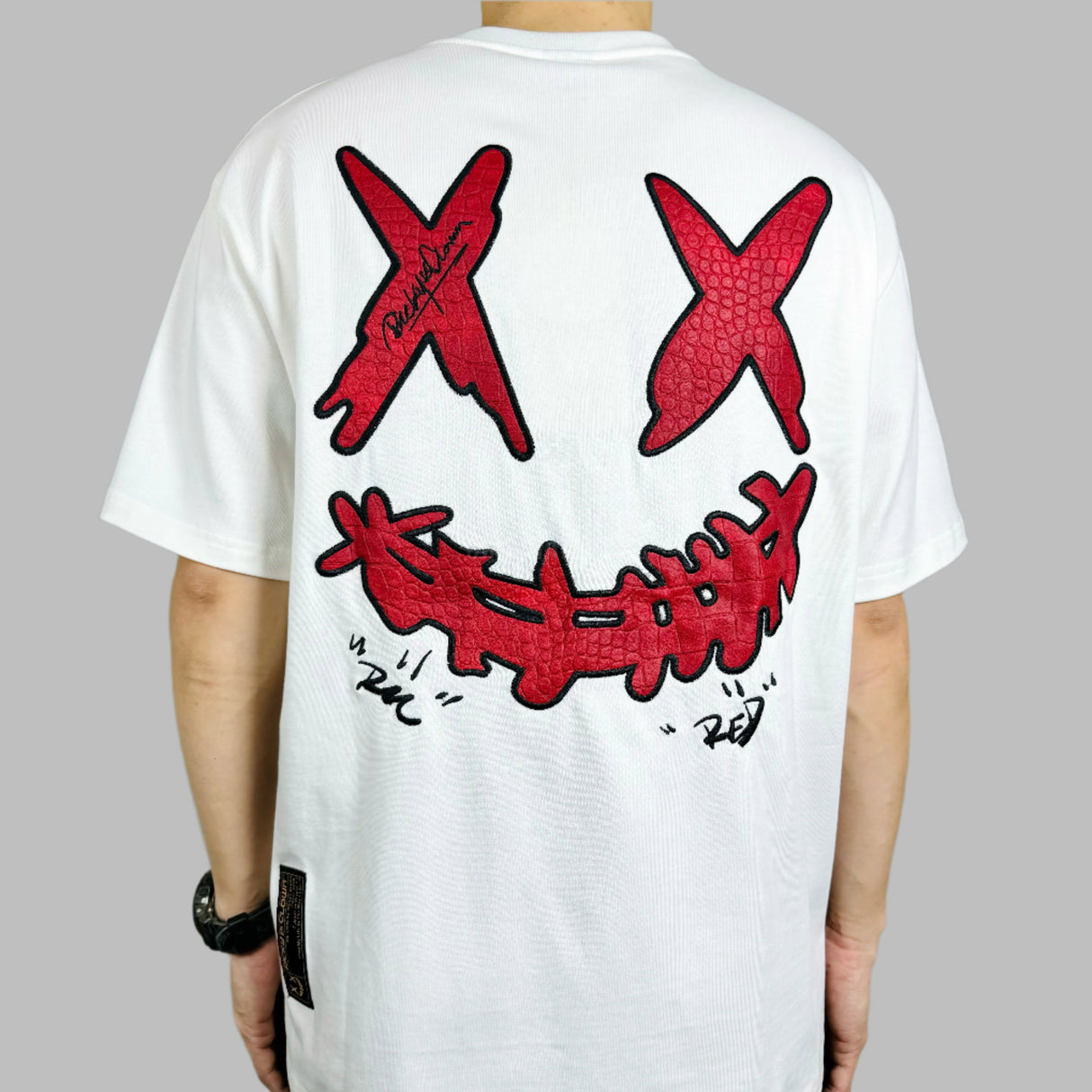 RICKYISCLOWN Chest Embossed Snake Tee White [R37240620C-A2]