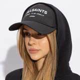AllSaints Underground Logo Baseball Cap Black White - ORIGINALFOOK