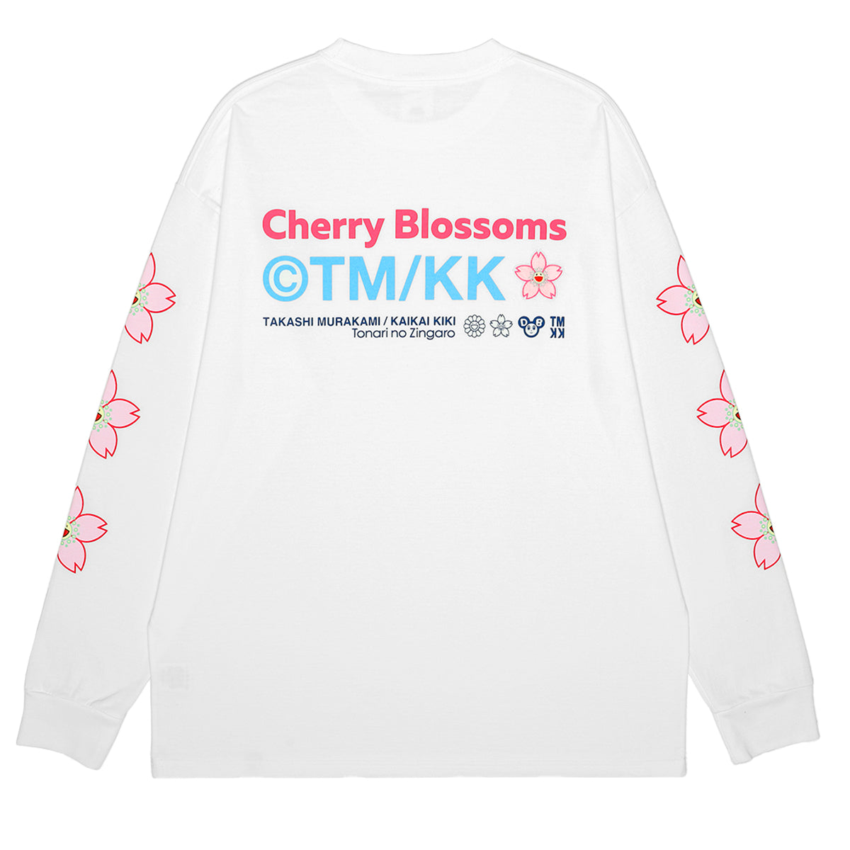 Takashi Murakami Embroidered Patch Sakura Flower Long Sleeve Tee White TAKASHI MURAKAMI TAKASHI MURAKAMI - originalfook singapore