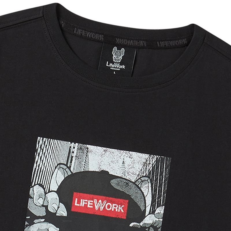 LifeWork Comic Bulldog Tee Black LIFEWORK LIFEWORK - originalfook singapore