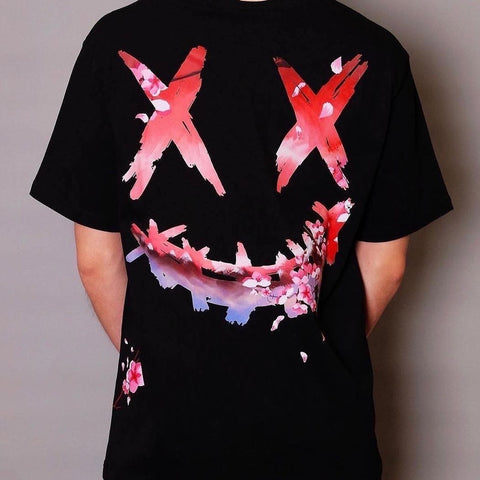 Rickyisclown [RIC] Sakura Petal Smiley Tee Black [R6210305a-SSSS]