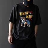 Black Human Made Bulldog Dry Alls Tee, a casual t-shirt with graphic print, showcasing the brand's streetwear style.