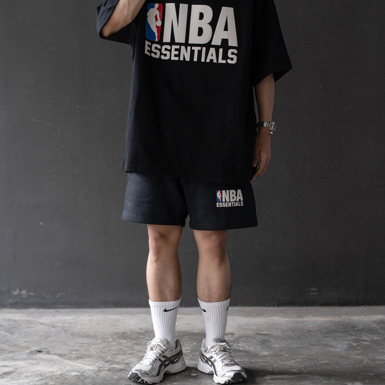 Buy Fear Of God Essentials X NBA Logo Sweat Shorts Black online